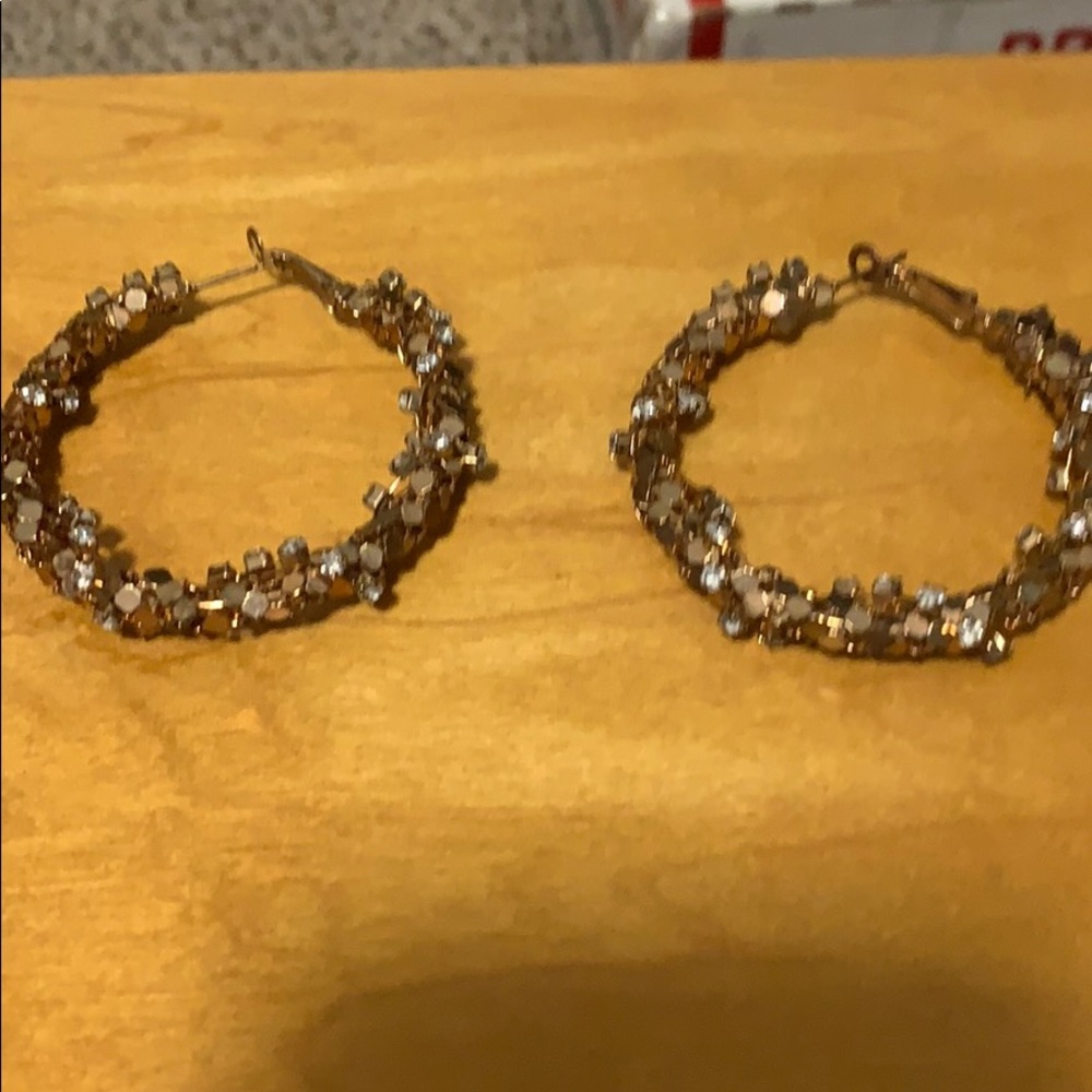 Bebe rose gold hoops